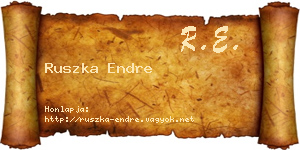 Ruszka Endre névjegykártya