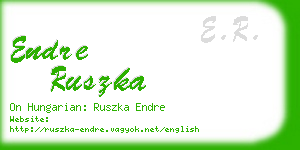 endre ruszka business card